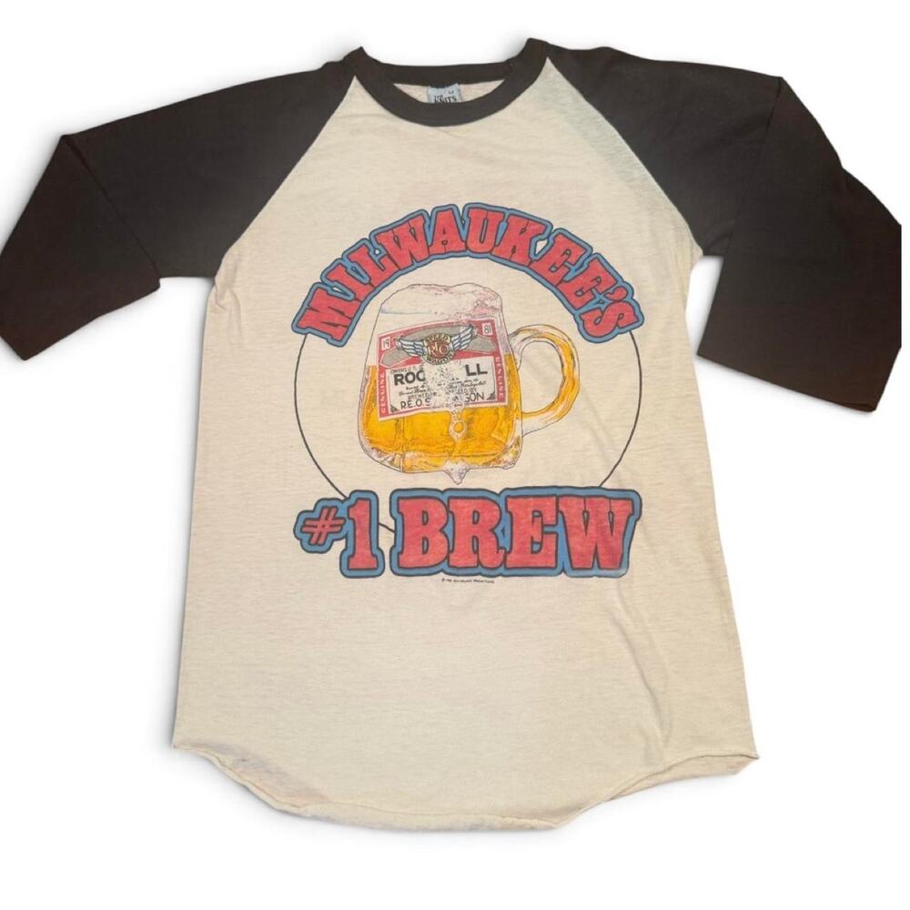 Vintage 1981 REO Speedwagon Milwaukee Concert Raglan Tee – Medium
